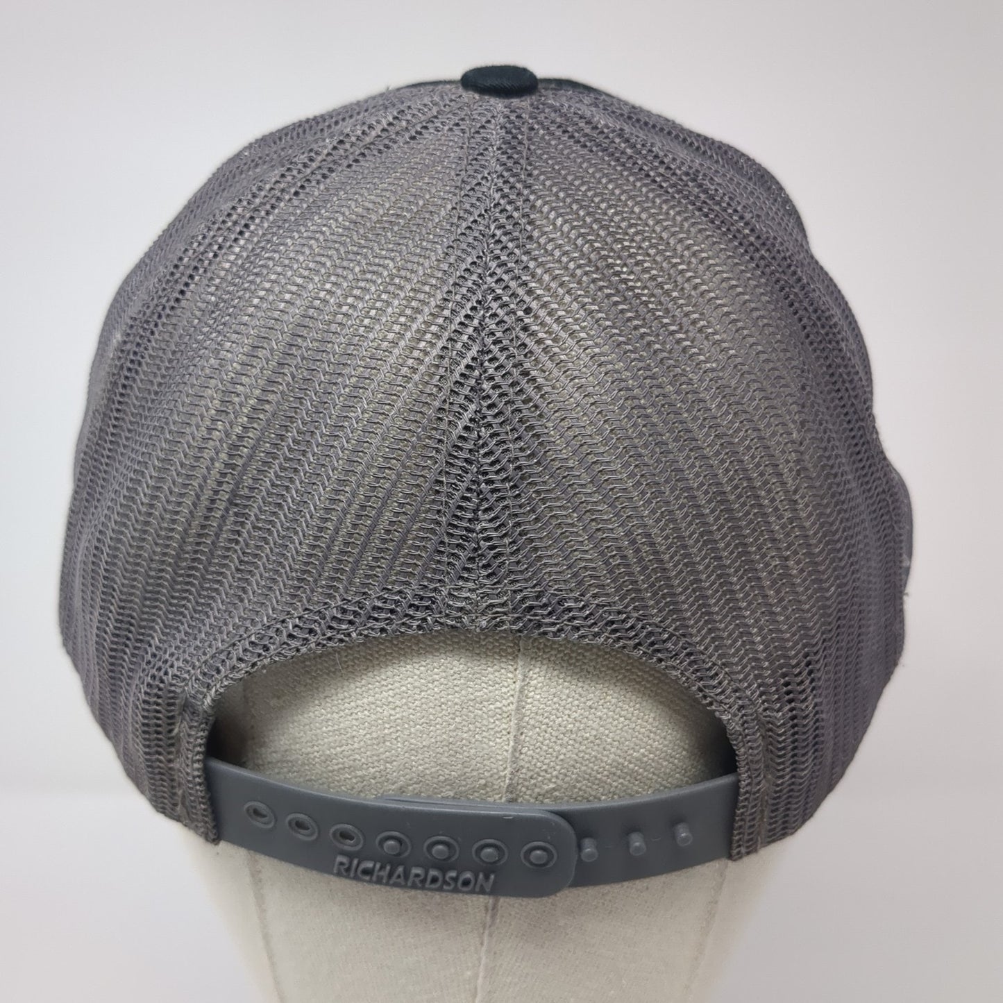 Forty-Seven Snapback Trucker Hat Black One Size Adjustable Mesh Back Richardson