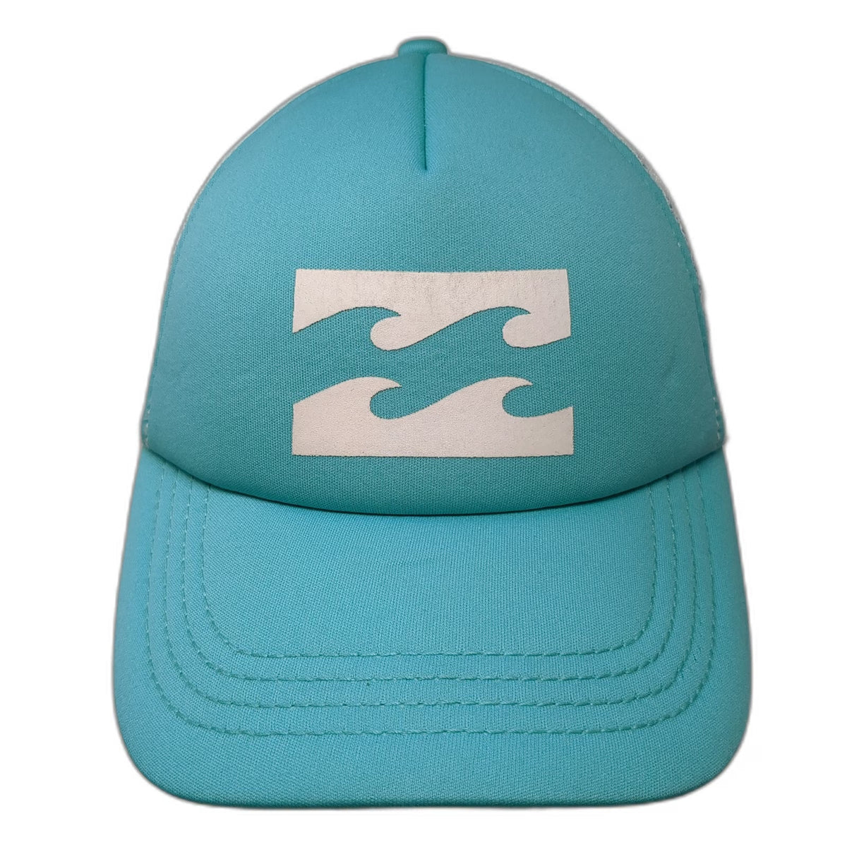 Billabong Trucker Hat Blue White One Size Mesh Foam Front Wave Logo Snapback