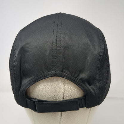 BYLT 5 Panel Black Hat One Size Slideback Laser Cut Mesh Premium Performance Cap