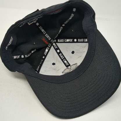 Black Clover Baseball Cap Black XL Fitted Flexfit Rawlings Patch Live Lucky Hat