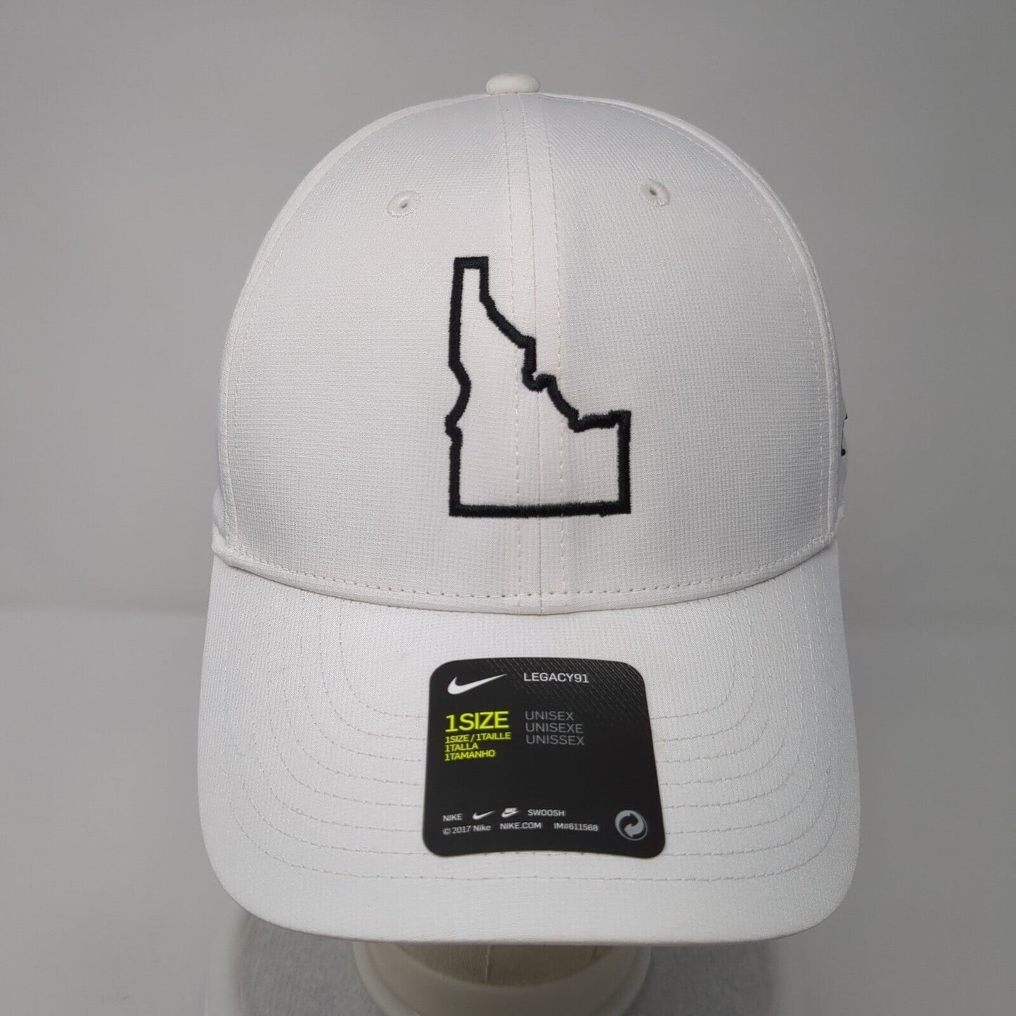 Idaho Strapback Hat White One Size Nike Legacy91 Dri-Fit Red Hawk