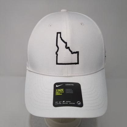 Idaho Strapback Hat White One Size Nike Legacy91 Dri-Fit Red Hawk