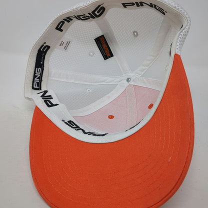 PING Baseball Cap Orange One Size Mesh Boise State Broncos Golf Hat Stretch Fit