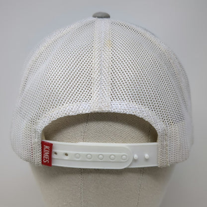 Kimes Ranch Trucker Hat Gray One Size Mesh Back Snapback Leather Patch Logo