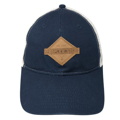Peoples Golf Patch Snapback Trucker Hat Blue One Size Mesh Back Outdoor