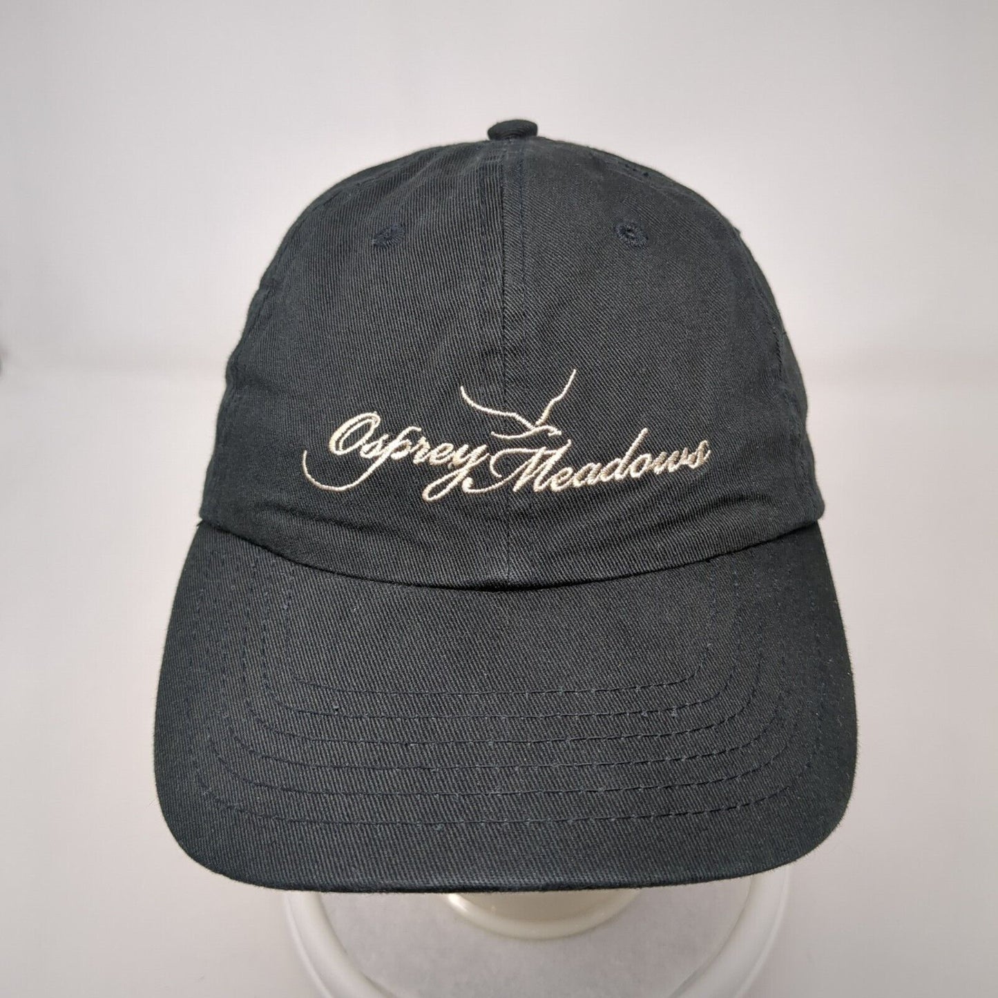 Osprey Meadows Slideback Hat Black OSFM Adjustable Embroidered 6 Panel Cotton