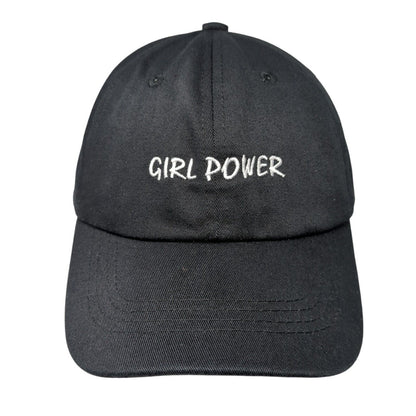 Girl Power Strapback Hat Black One Size Bow Embroidered Wonder Nation