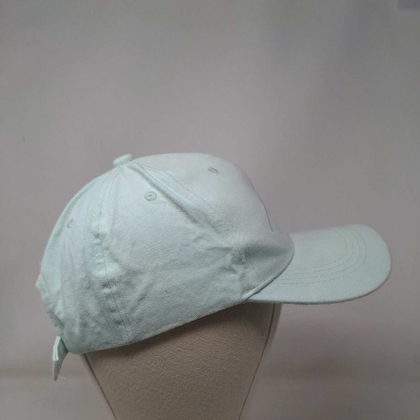 Man Slideback Hat Blue One Size Adjustable Embroidered Vented Holes 6 Panel