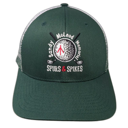 Richardson Trucker Hat Green OSFM Mesh Snapback Golf Memorial Spurs Spikes Idaho