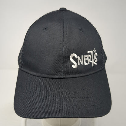 Snerks Snapback Trucker Hat Black One Size Adjustable Embroidered Mesh Back