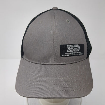 Underground Mining Contractors Strapback Fitted Hat Gray OS Adjustable Mesh OC