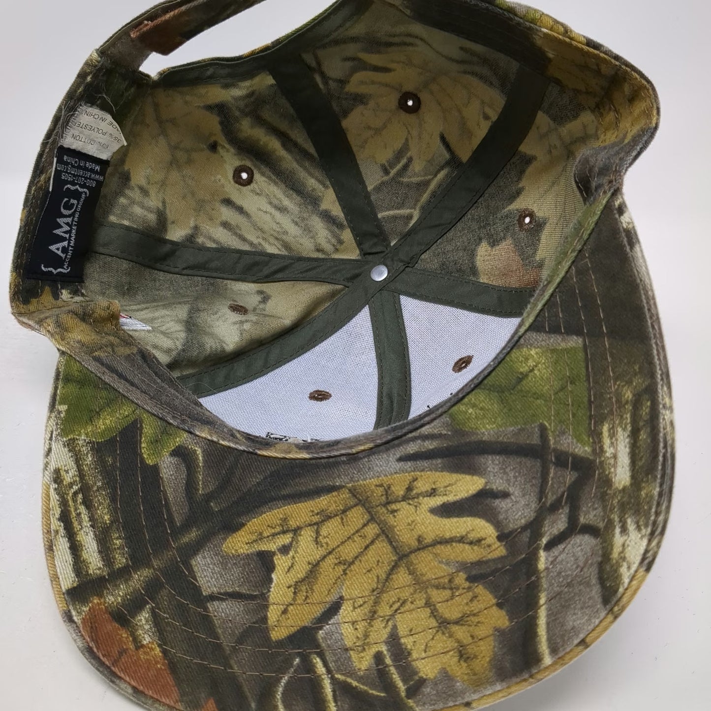 AMG Baseball Cap Hat Green Brown One Size Tire Factory American Flag Camo Leaf