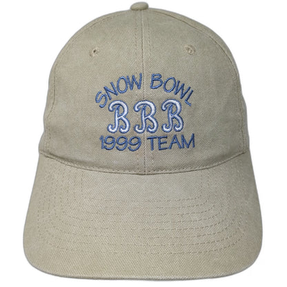 HeadShot Baseball Cap Beige Blue One Size Snow Bowl 1999 Team Slideback Logo Hat
