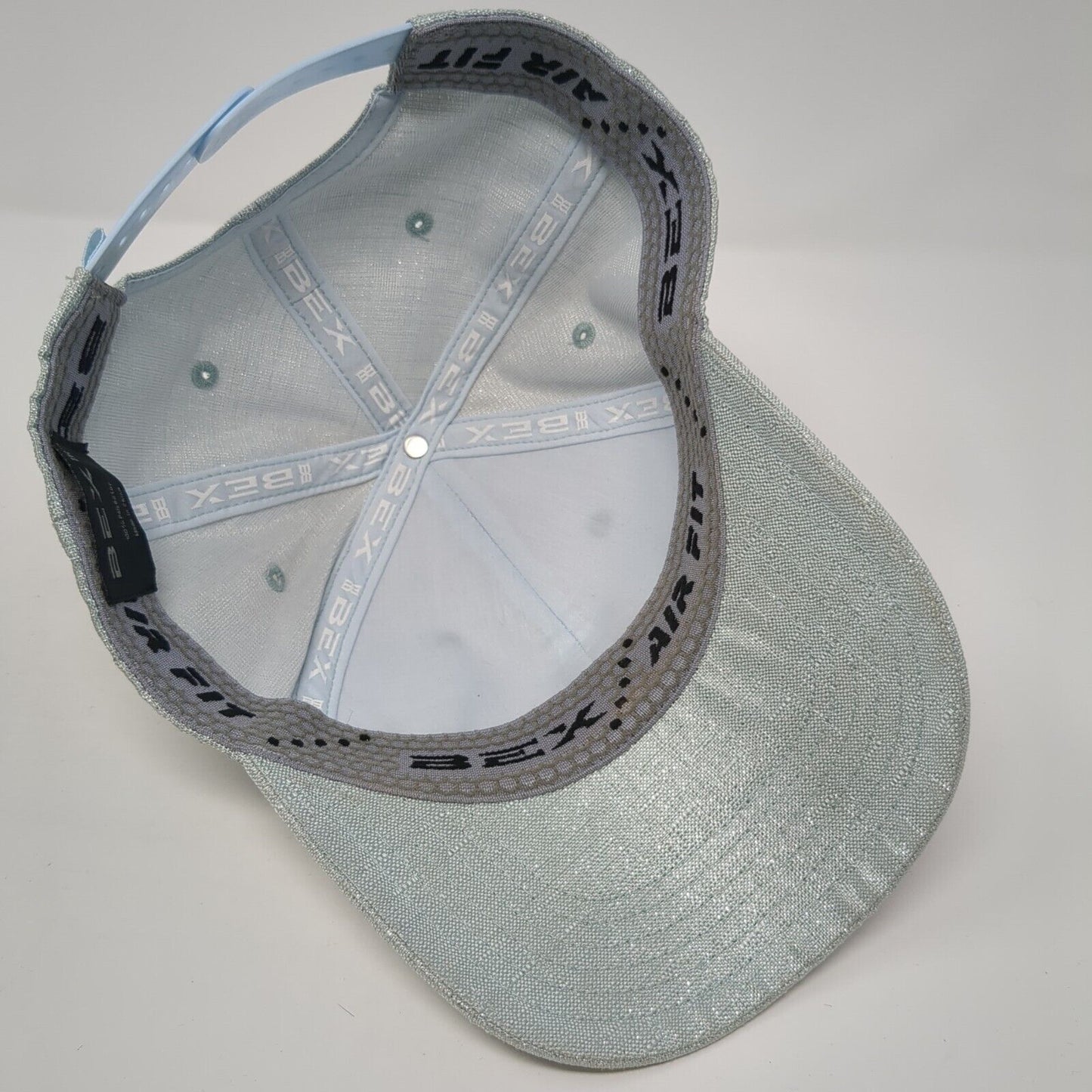 Bex Snapback Hat Blue One Size Adjustable Embroidered Vented Holes 6 Panel