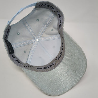 Bex Snapback Hat Blue One Size Adjustable Embroidered Vented Holes 6 Panel