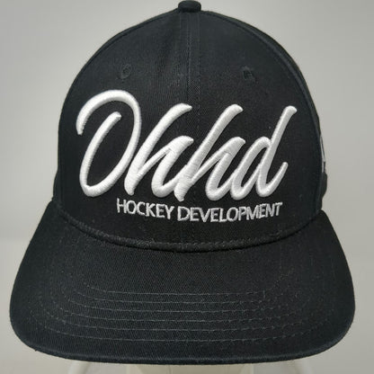 DH HD Snapback Hat Black One Size Hockey Development Logo Flat Brim Embroidered