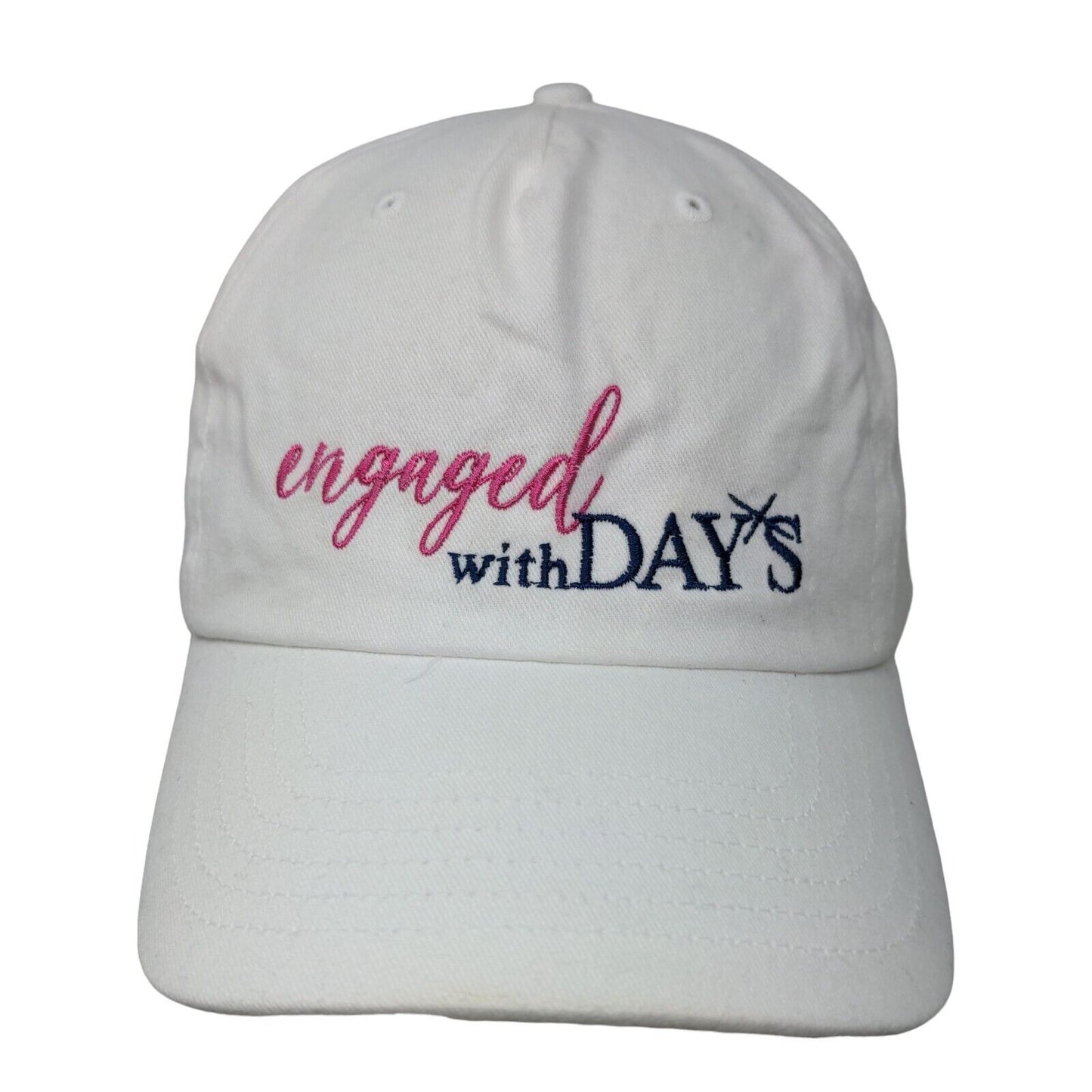 Engaged With Days Slideback Hat White One Size Embroidered Big X