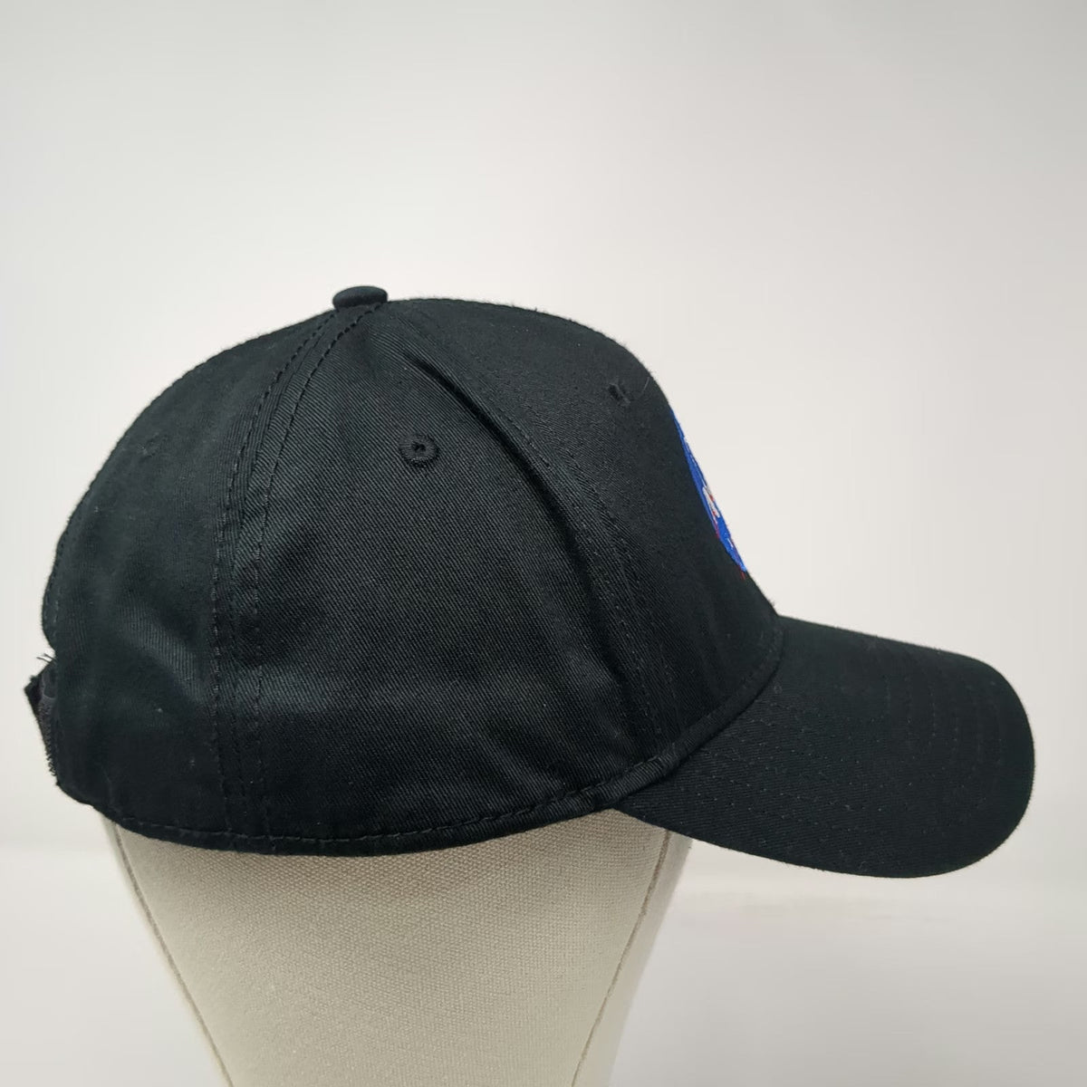 OTTO Baseball Cap Black One Size NASA Embroidered Logo Cotton Strapback Aero Hat