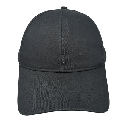 Unbranded Snapback Hat Black One Size Adjustable Vented Holes 6 Panel Blank