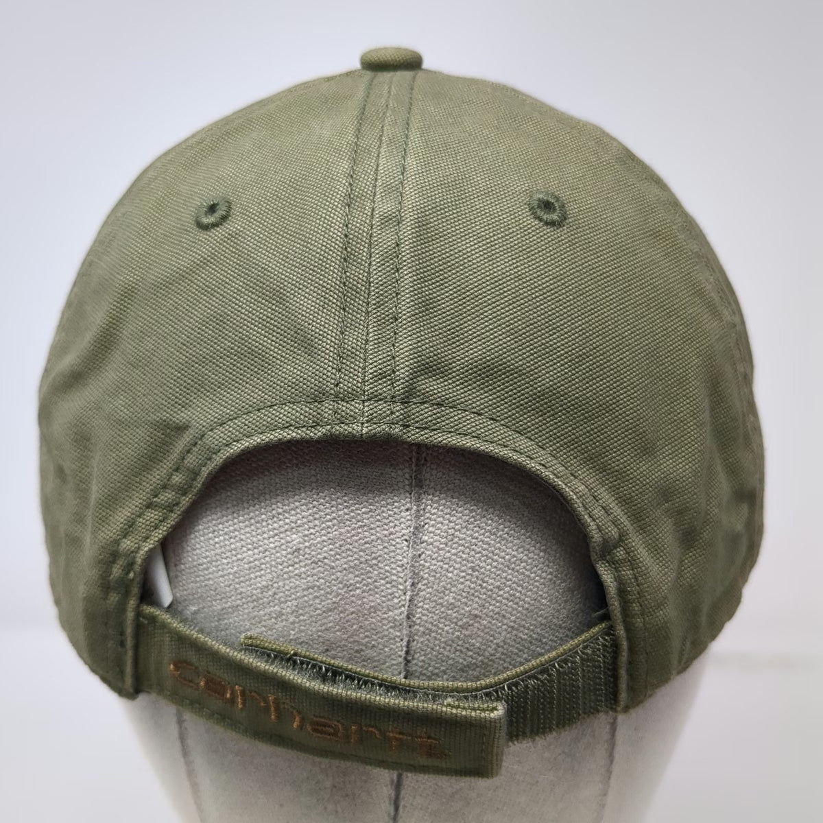 Carhartt Baseball Cap Green One Size Strapback Brown Patch Cotton Canvas Hat