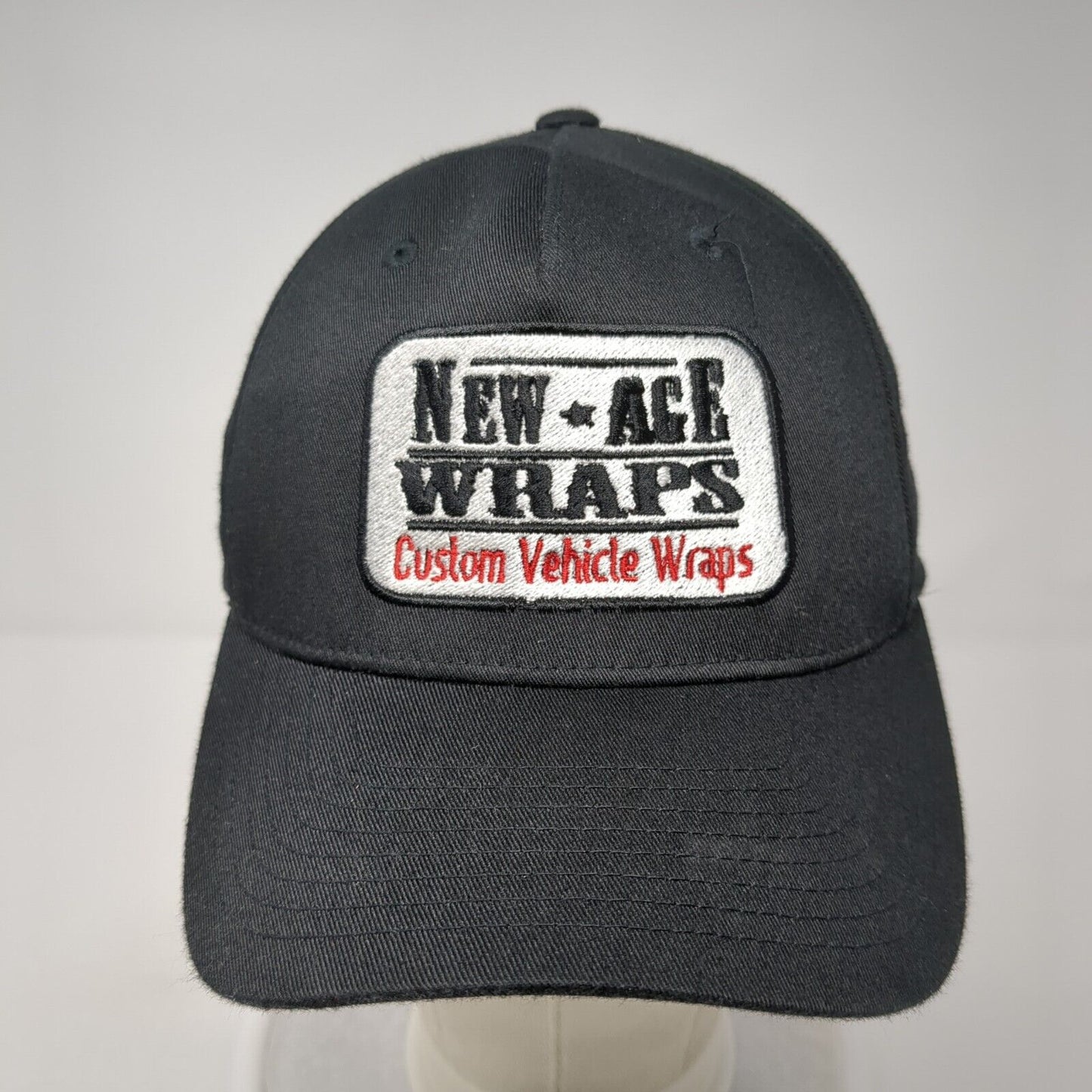 New Age Wraps Custom Vehicle Fitted Hat Black S/M Embroidered Flexfit Yupoong