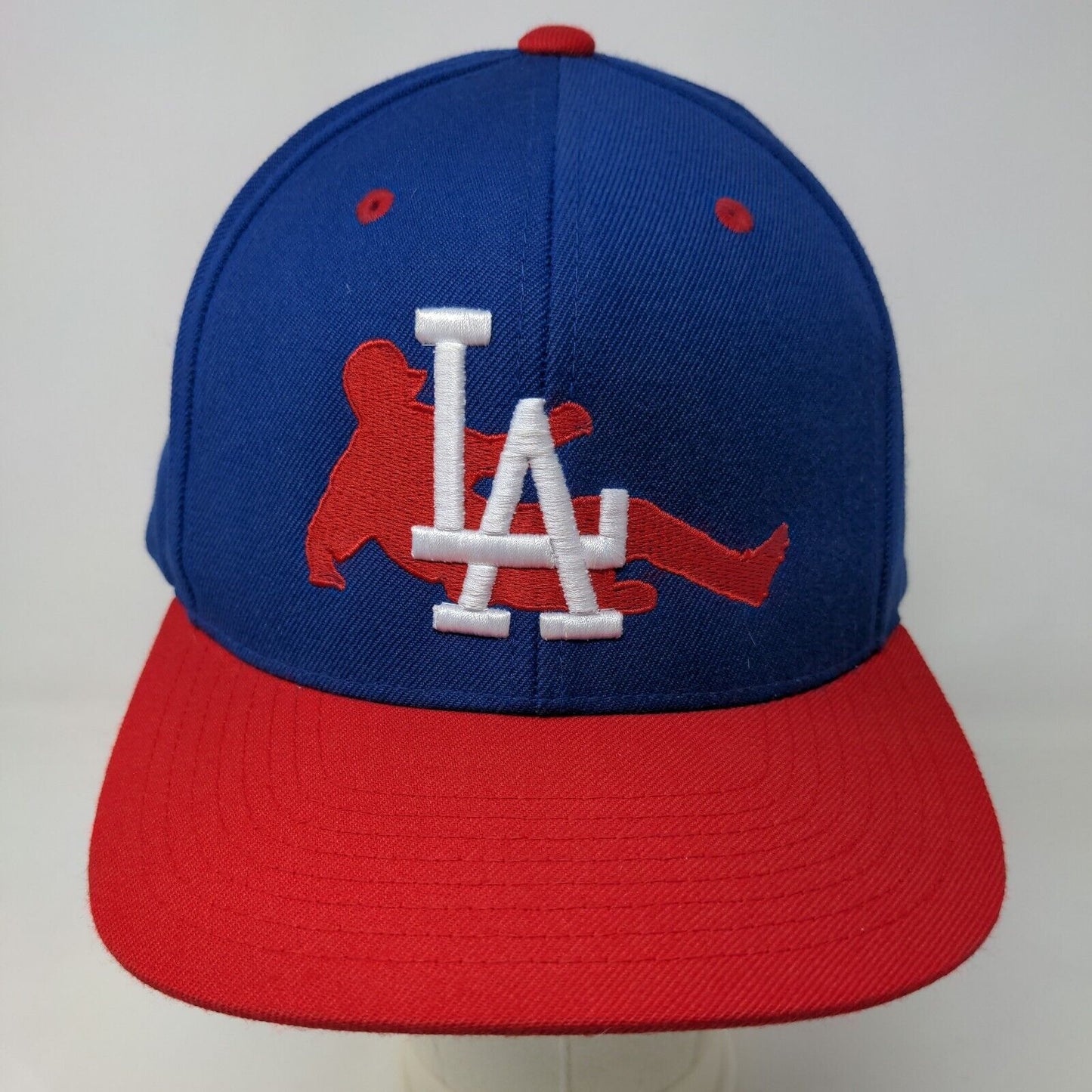 Sport Tek Men's Snapback Hat Blue OSFA Embroidered LA Logo Acrylic Wool Blend