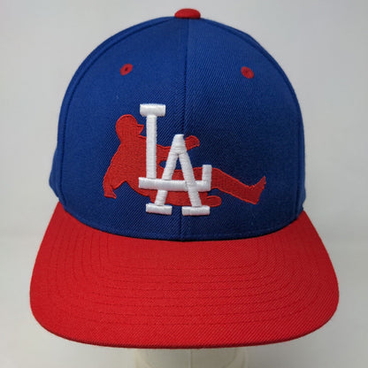 Sport Tek Men's Snapback Hat Blue OSFA Embroidered LA Logo Acrylic Wool Blend