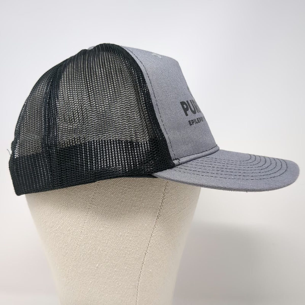Port Authority Trucker Hat Gray One Size Camp Purple Pines Epilepsy Foundation