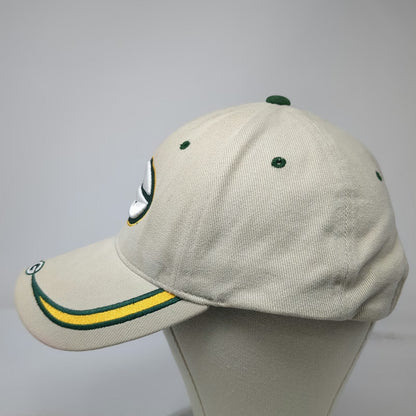 Green Bay Packers NFL Cap Hat Beige One Size Strapback Green Underbrim Logo