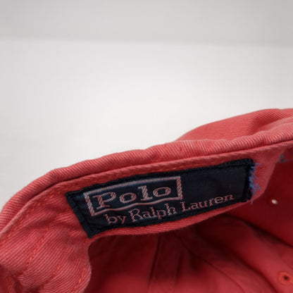 Polo Ralph Lauren Slideback Hat Red One Size Leather Strap Small Pony