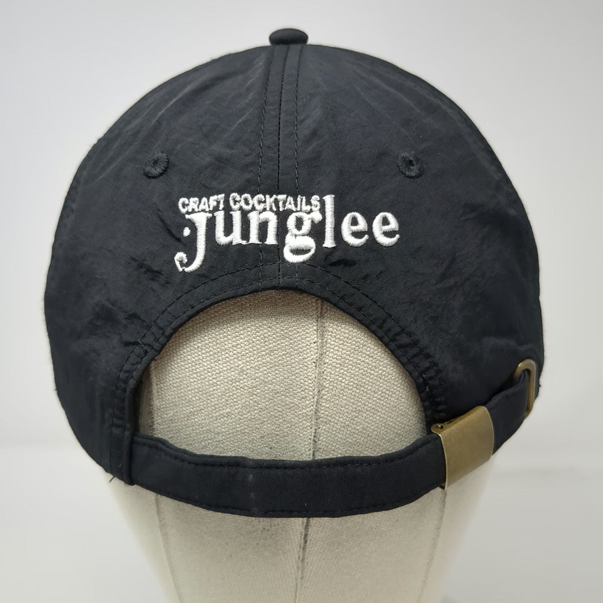 Junglee Craft Cocktails Baseball Cap Hat Black One Size Slideback Polyester