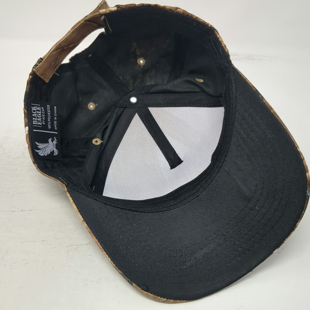 Black Eagle 5 Panel Beige Brown Camo One Size Elk Graphic Hunting Hat Patch