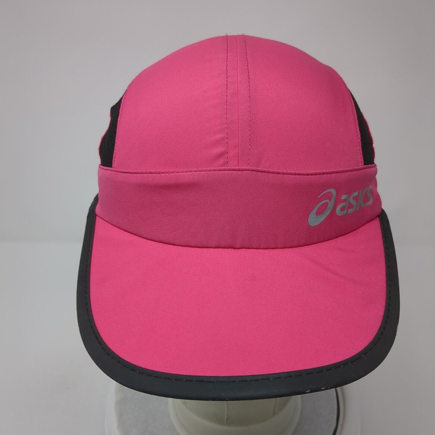 Asics Strapback Hat Pink One Size Adjustable Black Trim Running Outdoor
