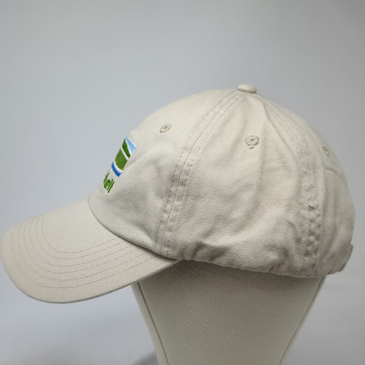 CGS Baseball Cap Beige One Size Greenbelt Embroidered Logo Slideback Cotton Hat