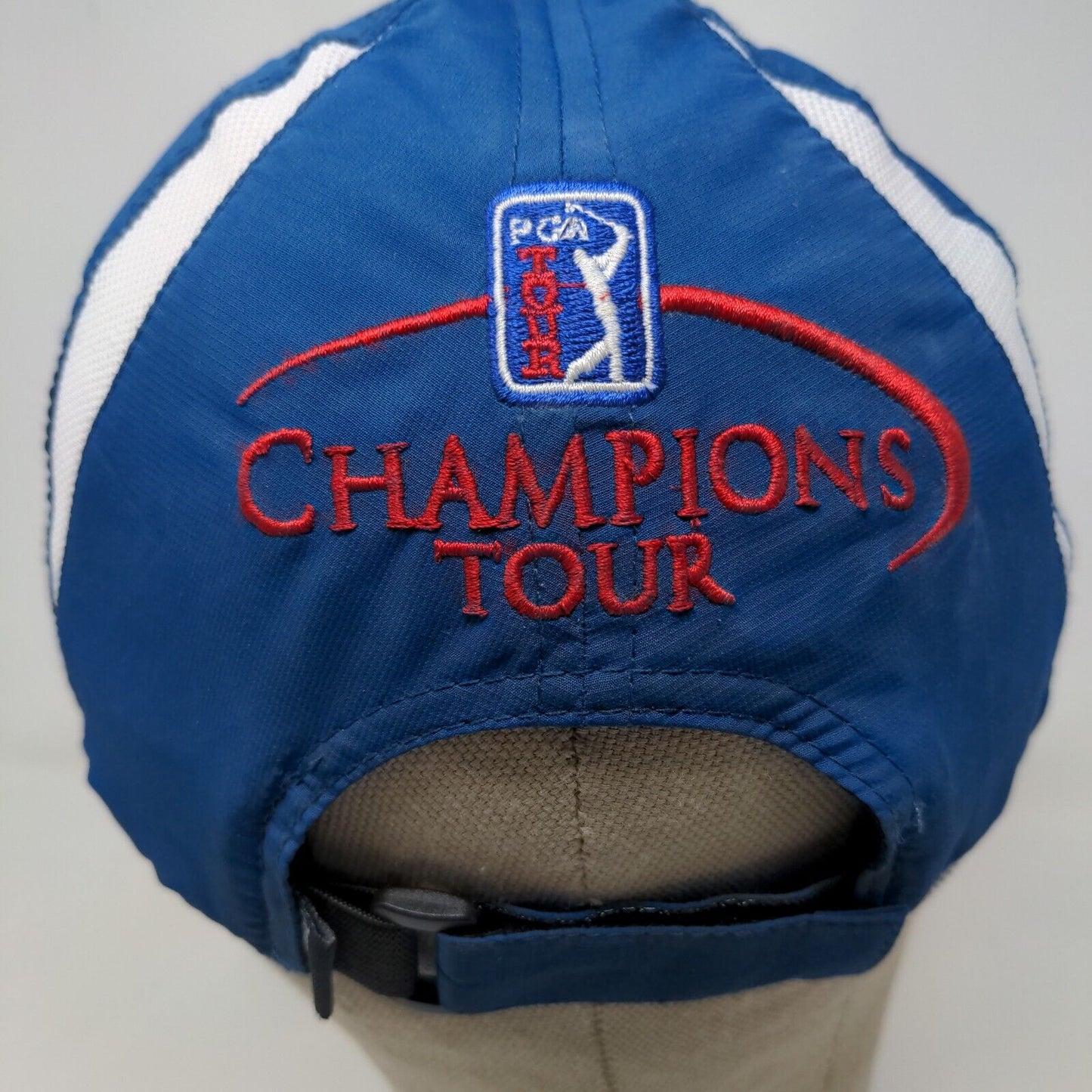 PGA Mens Encompass Championship Tour Strapback Hat Blue Size OS Embroidered Logo