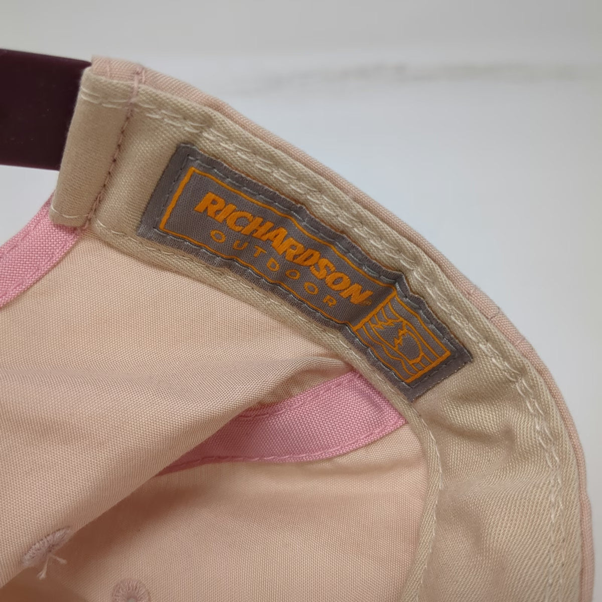 Richardson 5 Panel Pink One Size Hat Expedition Inspiration Rope Leather Patch