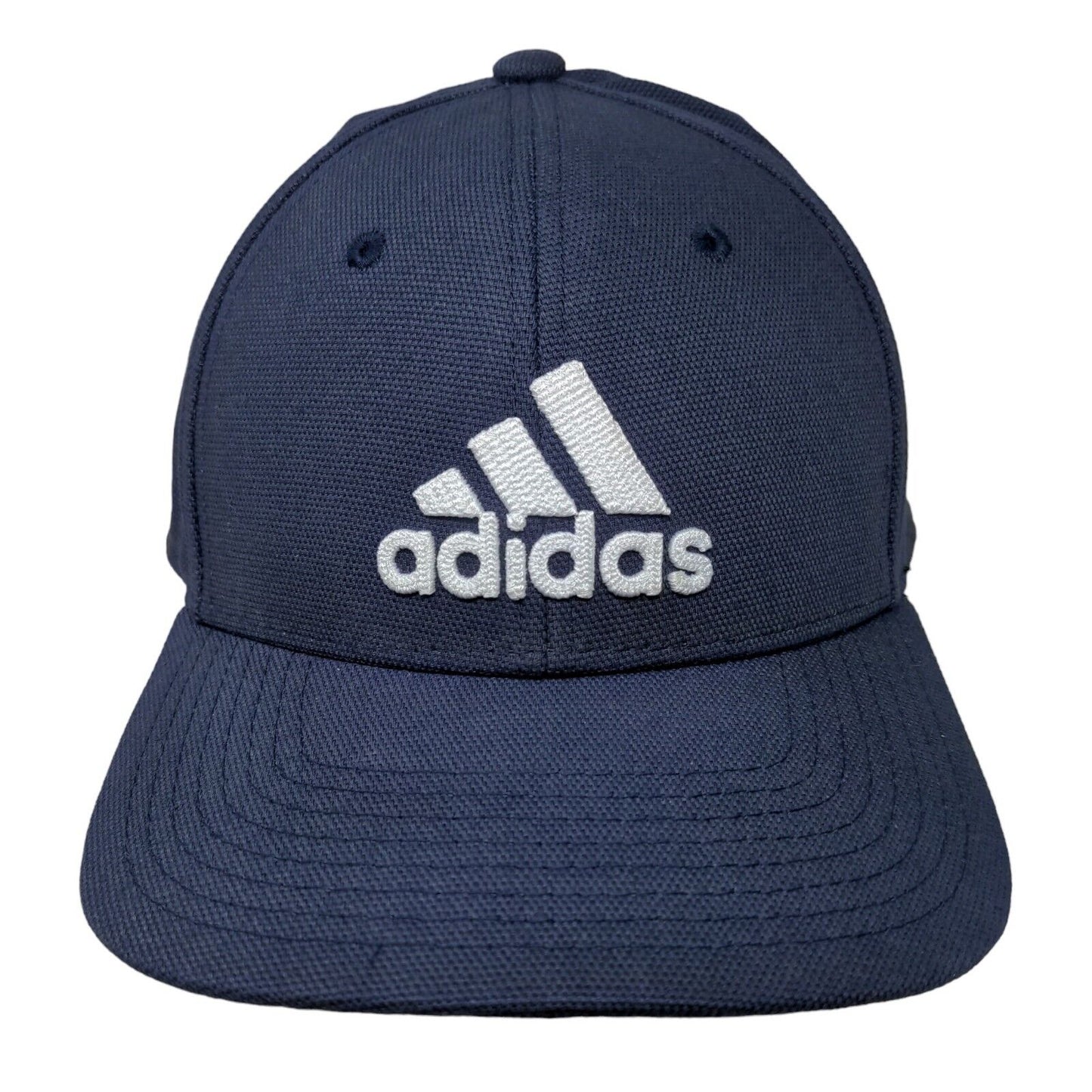 Adidas Men's Fitted Hat Blue Size L/XL Embroidered Logo Cotton Blend