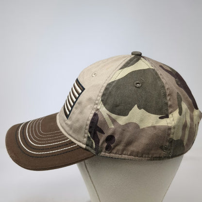 Cabela's Baseball Cap Beige One Size American Flag Patch Camo Strapback Hat