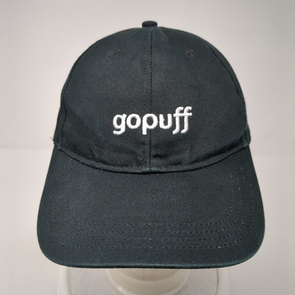 gopuff Slideback Baseball Cap Black One Size Adjustable Embroidered 6 Panel