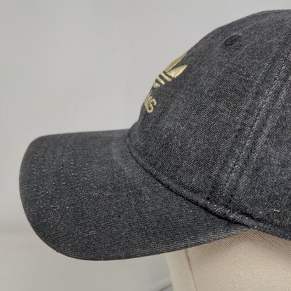 Adidas Slideback Hat Black OSFM Adjustable Embroidered Trefoil 6 Panel Cotton