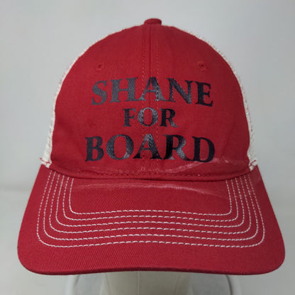 Shane For Board Strapback Mesh Back Trucker Hat Red One Size Colorblock