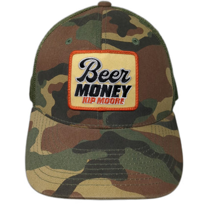 Decky Beer Money Kip Moore Trucker Hat Green OSFM Camo Mesh Snapback Cap Music