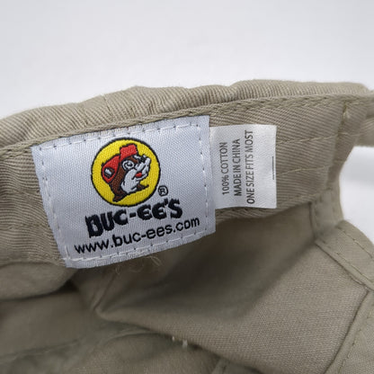 Buc-Ee's Slideback Baseball Cap Beige One Size Adjustable Embroidered 6 Panel