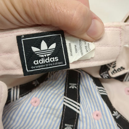 Adidas Baseball Cap Pink One Size Trefoil Logo Slideback Gray Underbrim Hat