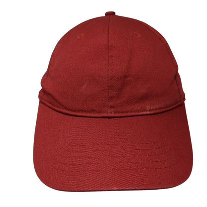 Unbranded Strapback Hat Red One Size Adjustable Vented Holes 6 Panel Blank