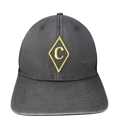 Diamond C Snapback Trucker Hat Gray One Size Adjustable Mesh Back Cotton