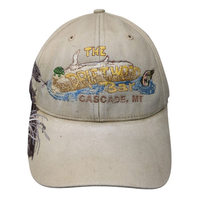 The Drift Wood Bar Cascade MT Strapback Hat Tan OS Adjustable Wild Life Dri-Duck