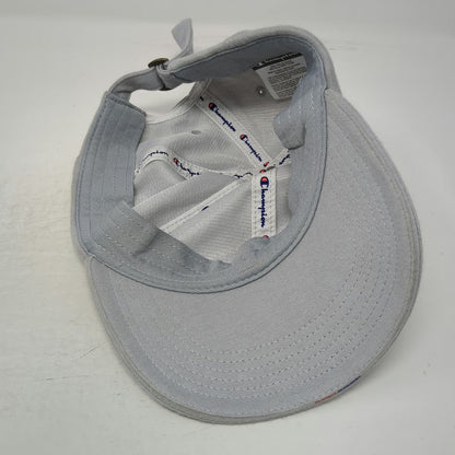 Champion Baseball Cap Gray One Size Slideback Embroidered Script Logo Cotton Hat