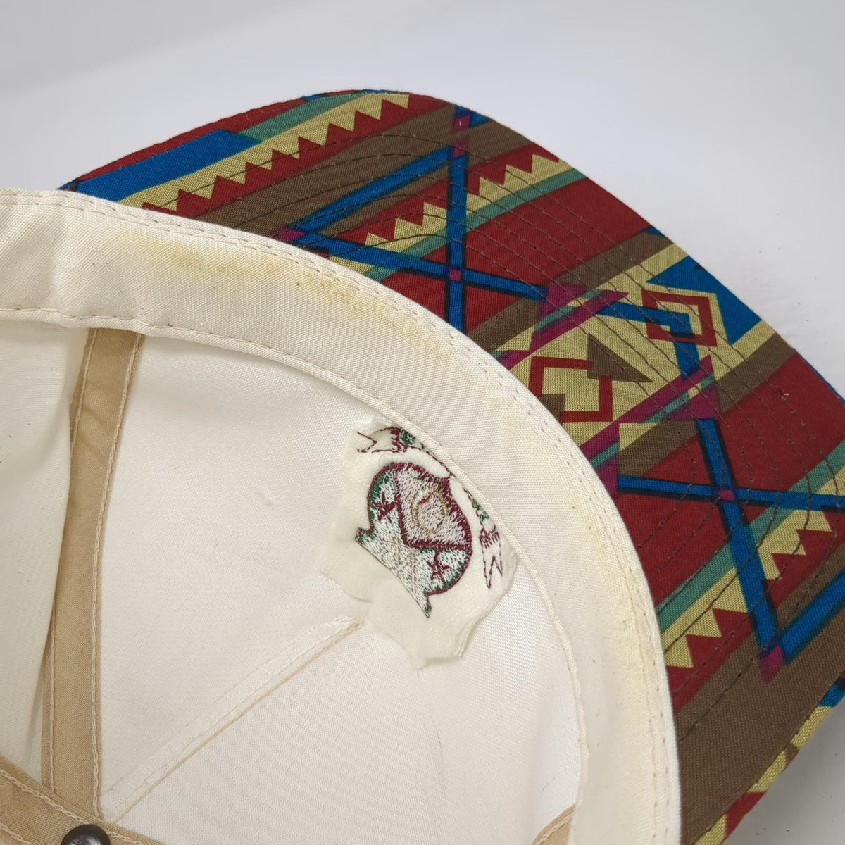 Logo Stars 5 Panel White One Size Hat Whittington Center Aztec Patterned Brim