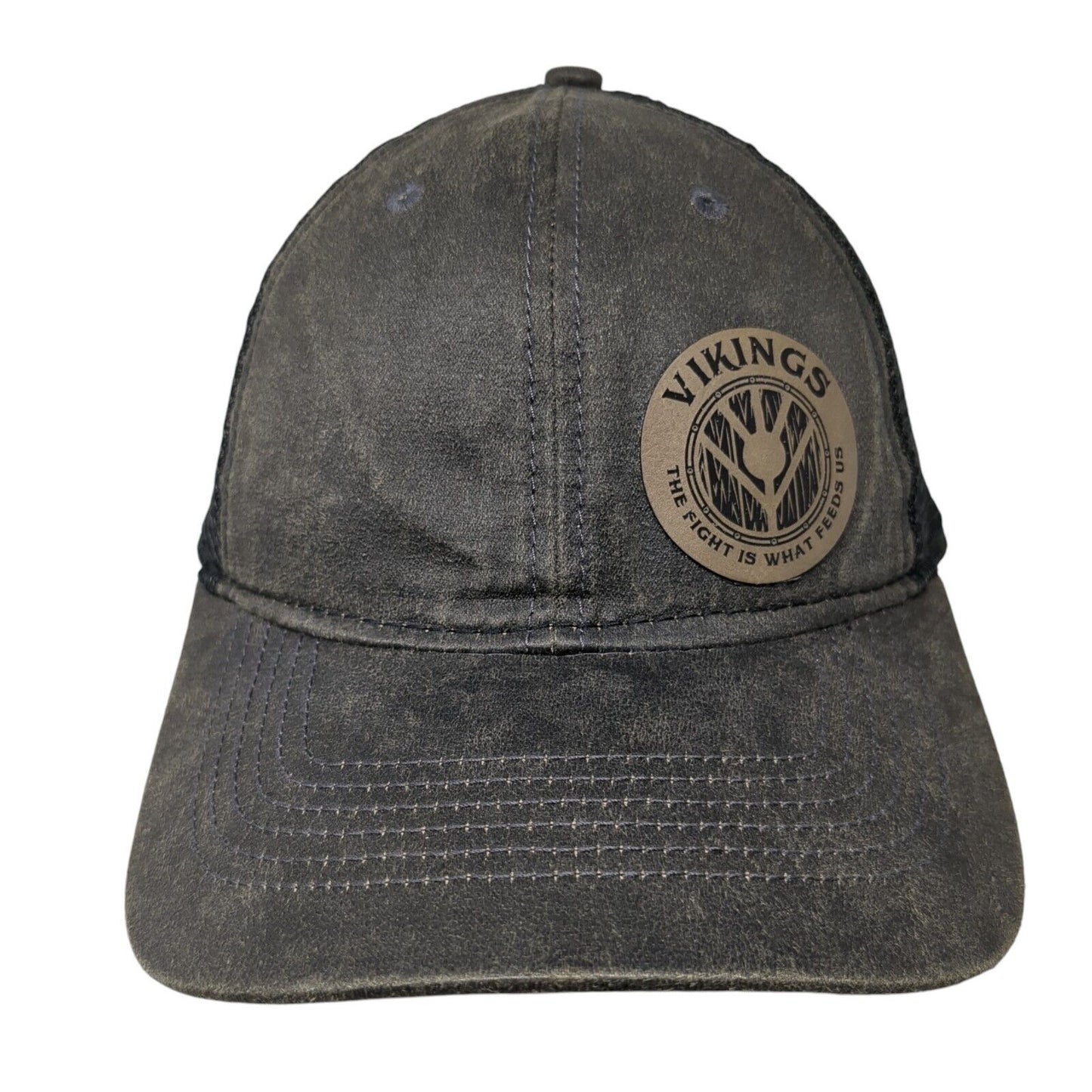 Vikings The Fight Is What Feed Us Trucker Hat Gray OS Mesh Back Port Authority